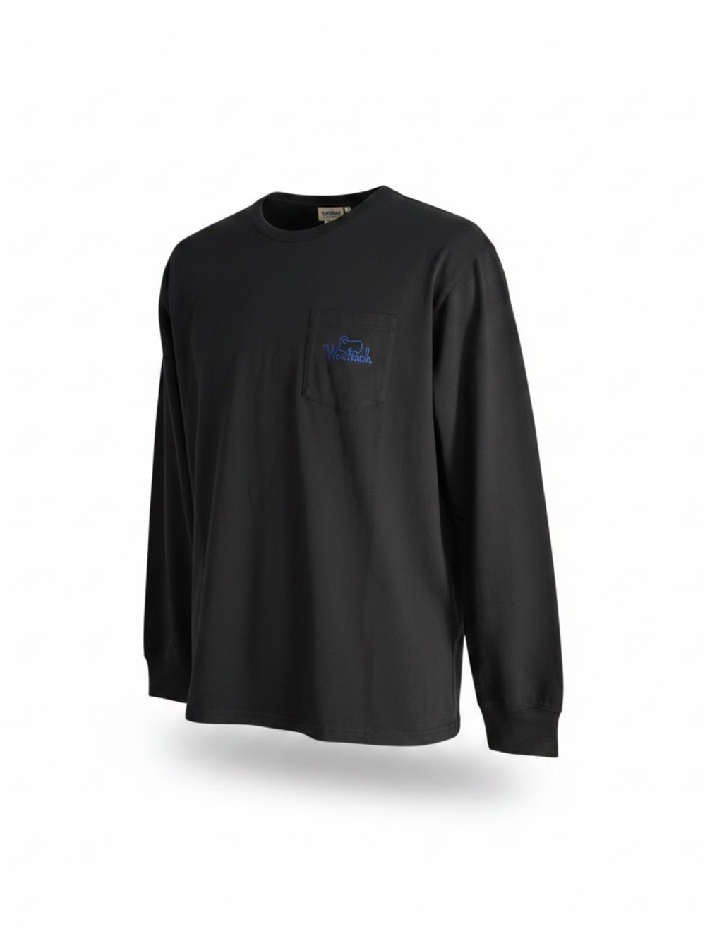 Woolrich Black Long-Sleeve Shirt with Blue Mountain Graphic
